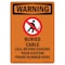 Signmission OSHA WARNING Sign, Buried Cable Call Before W/ Symbol, 18in X 12in Decal, 12" W, 18" L, Portrait OS-WS-D-1218-V-12999 - alternate 1